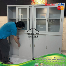 Load image into Gallery viewer, Premium Half Glass Half Metal Cabinet