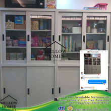 Load image into Gallery viewer, Premium Half Glass Half Metal Cabinet