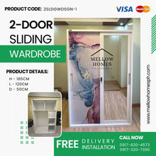 Load image into Gallery viewer, 2-Door Sliding Wardrobe Cabinet