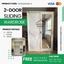 Load image into Gallery viewer, 2-Door Sliding Wardrobe Cabinet