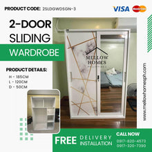 Load image into Gallery viewer, 2-Door Sliding Wardrobe Cabinet